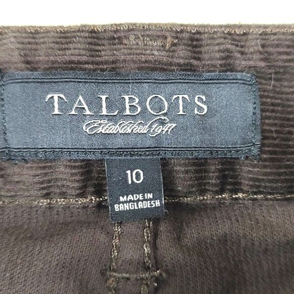Talbot's Brown Corduroy Boot Cut Trouser Pants Size 10 - Picture 2 of 11